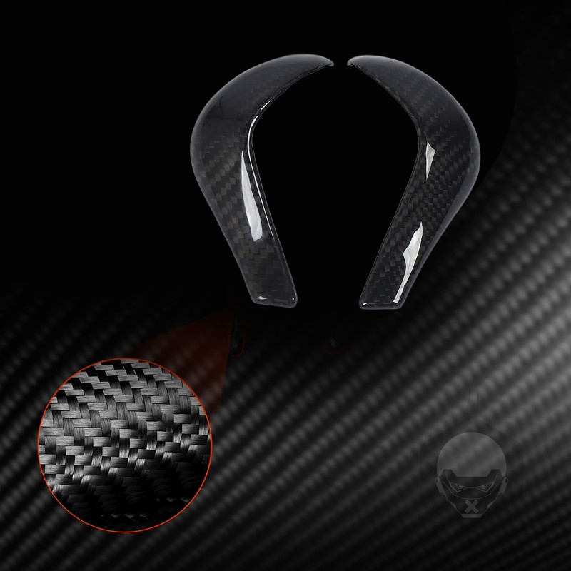 Gear Shift Knob Cover Carbon Fiber Console Shifter Head Trim