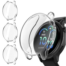 (3 Pack) NTidea Screen Protector Case Compatible with Garmin vivoactive 6 Smart Watch, Soft Color TPU Shockproof Cover Slim Guard Thin Bumper Shell Protector, Clear