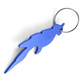Komonee Parrot Blue Bottle Opener Key Chain Metal Wildlife Bird Key Ring Novelty Animal Keychain Keyrings (Pack of 3)