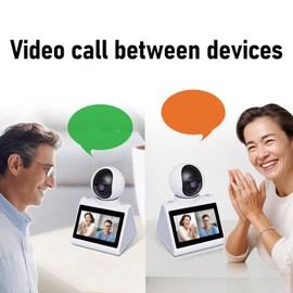 Video Call Security Camera Indoor, 2K Baby Monitor Pet Camera Nanny Camera with HD Screen One Click Call Indoor Security Camera Video Calling Devices for Grandparents with App