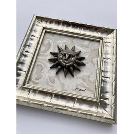 Sol Mediterráneo, Marco Decorativo, Autor Arami, 23x23 Cms. (blanco y Gris, 23 X 23 Cms, Vintage)