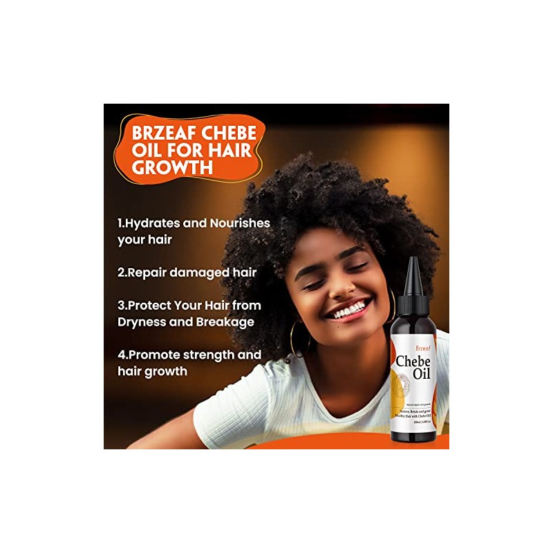 Brzeaf- 【Promueve el crecimiento del cabello】El aceite para cabello Chebe