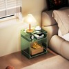 Acrylic End Table Record Player Table with Storage Shelf Clear