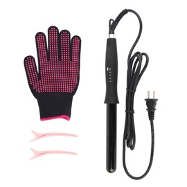 Hair Curling Iron Set 4 Temperature Adjustable Ceramic Curling Wand with Glove Clips 100‑240V US Plug