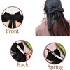 Satin Hair Bows for Women Girls Black White Silky Bows