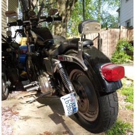 Beetelo Harley Sportster BLACK Rolled License plate relocator bracket HD