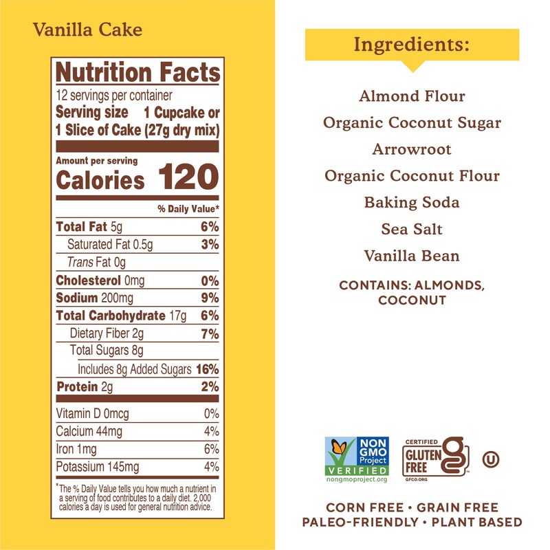 Simple Mills Almond Flour Mix, Vanilla Cupcake & Cake, 11.5