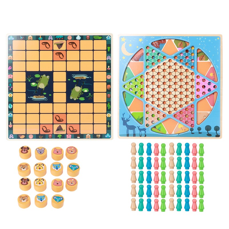Animal Checker Children Chess Toys Educational MultiFunction Desktop Games Toy(#1