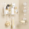 LUXEAR 4 Packs Shower Caddy Suction Cup Clear White -