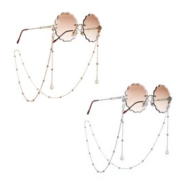 MSLSOZ 2 x Glasses Chain for Women, Pearl Sunglasses Chains for Women, Glasses Chain for Hanging, Decorative Glasses Accessories (Gold+Silver)