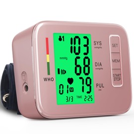 Blood Pressure Monitors,Pink Blood Pressure Machine Bp Cuff Automatic Upper Arm with 8.7”-16.5 inches Adjustable Automatic High Blood Pressure Cuff for Home Use 2 x 90 Sets Memory (Blue BP Cuff)