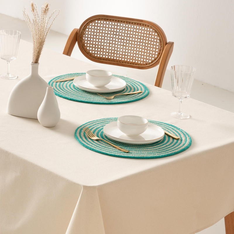 Round Placemats, Jute Placemat, Natural Handmade, 38 x 38 cm,