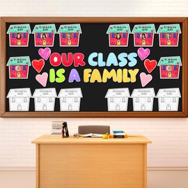 TaoBary 84 Pcs Bulletin Board Decor for Classroom Our Class Is a Family Picture Frame Bulletin Board Set for Classroom Decoration Teachers Chalkboard School Home Door Decor