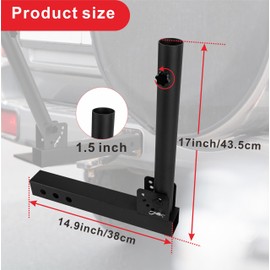 KSWLOR Hitch Mount Flagpole Holder, Adjustable Flag Holder Universal Fits 2" Hitch Receiver, Truck Flag Pole Mount Kit, Compatible with Jeep,SUV, RV, Pickup,Camper Trailer