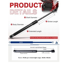 YSIL Gas Struts Shock Lift Supports 10 Inch Gas Prop Spring Struts for Cars Pickup Truck Cap Camper Shell Rear Window RV Door Strut Leer Topper Canopy Toolbox Cabinet Floor Hatch 35Lbs Pack of 2