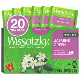 Wissotzky Green Tea with Jasmine, 20 Tea Bags | Antioxidant Rich | Fragrant Green Tea Bags (1)