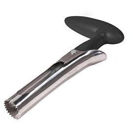 Apple Corer, Newness Premium Apple Corer Remover, Stainless Steel Apple or Pear Core Remover Tool for Home & Kitchen with Sharp Serrated Blade (Black)