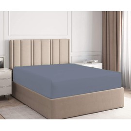 Value Zone Extra Deep Fitted Sheets 40cm 16″ Box Polycotton Plain Dyed Non Iron Luxury Durable Quality Breathable Fitted Sheet Single Double King Super King ( Grey, Double )