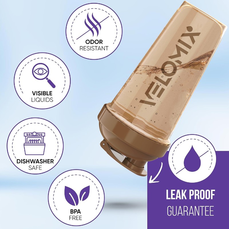 VELOMIX VELOMIX -4 PACK- 28 oz Protein Shaker Bottle for