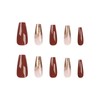 24Pcs Medium Coffin Nails Press ons Fall Press on Nails