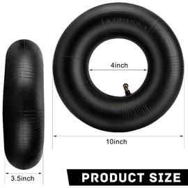 2 Pack 4.10/3.50-4" Inner Tube with TR-87 Bent Valve Stem Replacement Lawn Mower Tire Tubes Wheelbarrow Tires for Garden Tractor Carts Hand Mowers Trucks