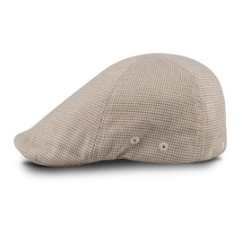 Dockers Men's Ivy Newsboy Hat, Khaki Microcheck, Small-Medium