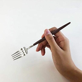 Cutipol GOA Brown Silver Dessert Fork G007B