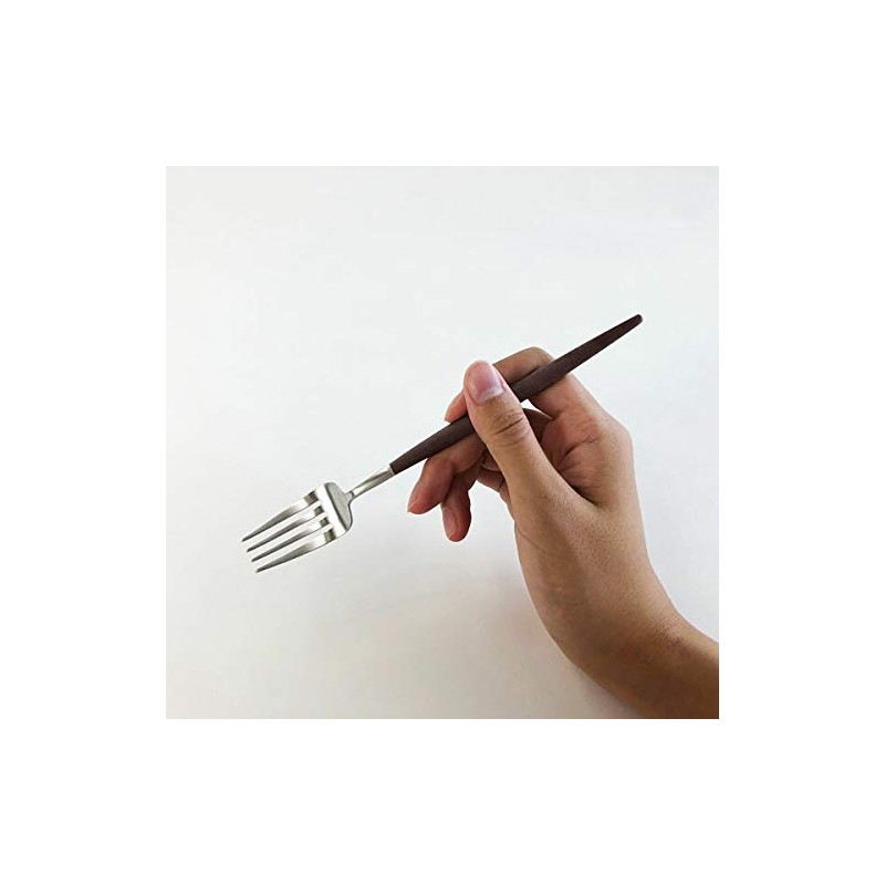 Cutipol GOA Brown Silver Dessert Fork G007B