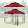 10x10 Ft Outdoor Patio Gazebo Replacement Canopy, Double Tiered Gazebo