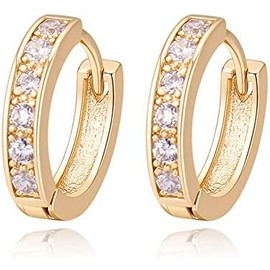 Aretes de Aro con Zirconia Cúbica para Mujer – Uplayteck