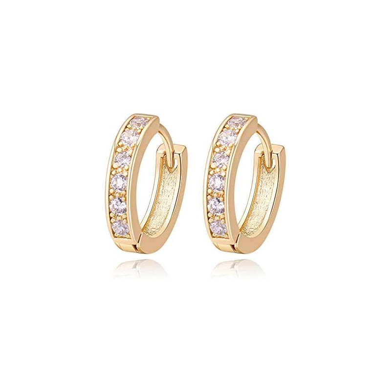 Aretes de Aro con Zirconia Cúbica para Mujer – Uplayteck