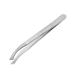 VOCOSTE Tweezers Eyebrow Clip Beveled Tweezers Eyebrow Tweezers Nose Hair Beard Hair Removal 8.4x0.7cm Silver
