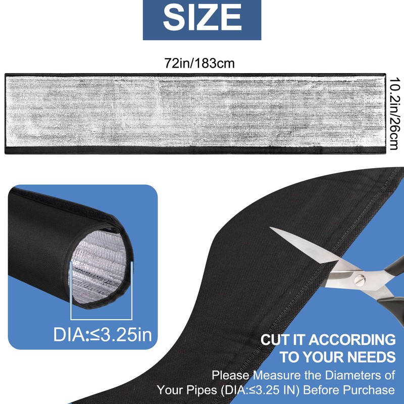 HVAC Copper Pipe Insulation Cover, 72''x10.2'' Outdoor Mini Split AC