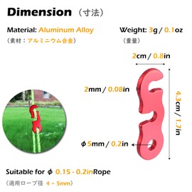 Triwonder Aluminium Alloy, Guyline Tent Rope Tensioner, Tent Accessories, Cord Adjuster, Tent Tensioner, Rope Adjuster, Rope Tensioner for Tent, Hiking, Camping., gold