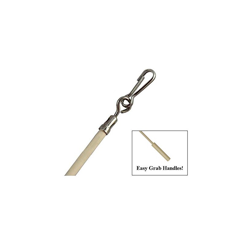 29" Almond Vinyl Coated Steel Drapery BATONS with Stainless Steel