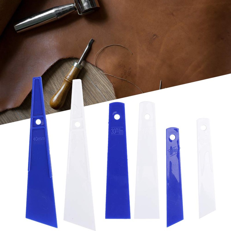 6 Pieces Plastic Glue Scraper Leather Craft Tools Leather Spatula