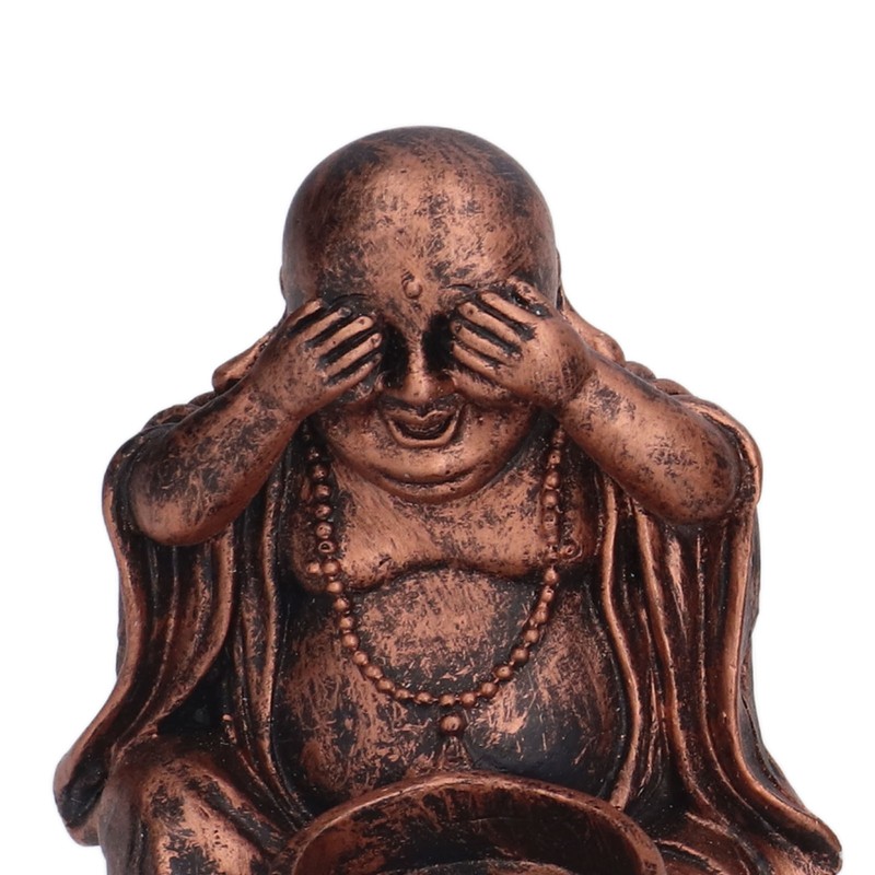 3PCS Buddha Statue Candle Holder Stand Resin Buddha Candlestick Ornament