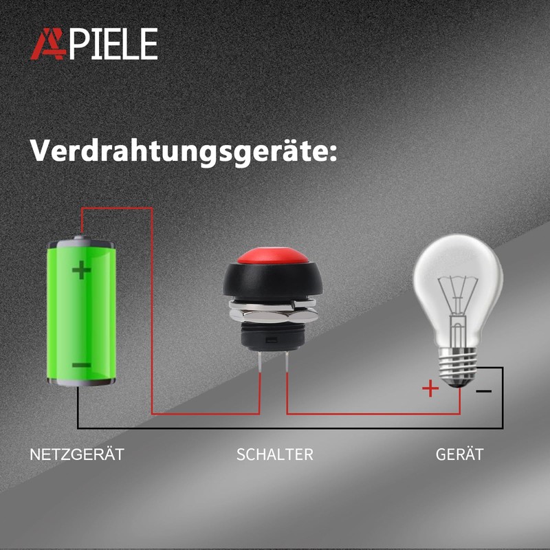 APIELE Pack of 24 12 mm Momentary Button Switch Waterproof