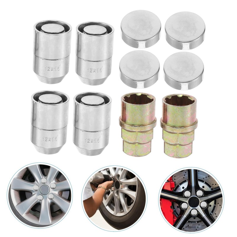 Zerodeko 10 Pcs Car Wheel Lock Lug Nuts Theft Chrome