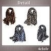 ONE LIMITATION SF002 Women's Scarf, Large, Leopard Print, Animal Casual,