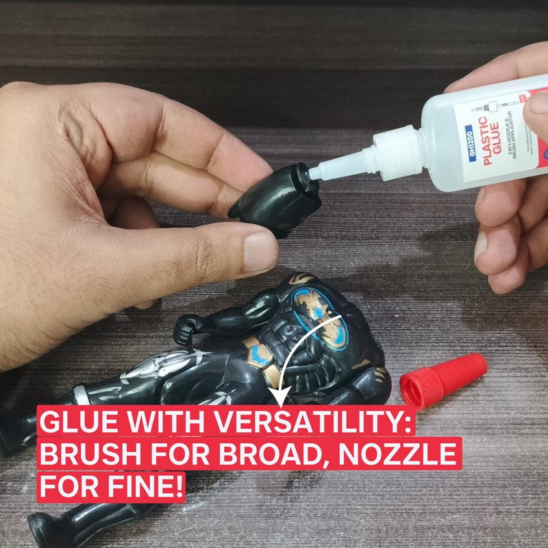 GH1200 (2-in-1) Super Glue for Plastic with Brush Applicator &