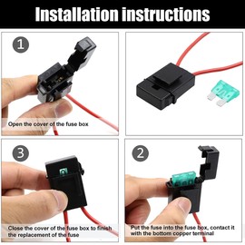 8pcs DC 12V-24V Automotive Inline Fuse Holder with 1pcs 30A Standard Blade Style Fuse
