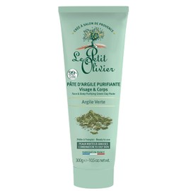 LE PETIT OLIVIER - Reinigungsknete – grüner Ton – Gesicht & Körper – reinigt – Mischhaut mit öliger – 99% natürlicher Herkunft – hergestellt in Frankreich – 300 g