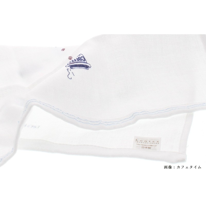 Imabari Towel, Handkerchief, Gauze, Hot Towel, Nyanko, Blue, 13.0 x