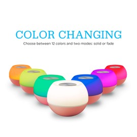 Enbrighten Color-Changing LED Lamp, Modern Night Light, Dimmable White & Vibrant RGB, Touch Sensor On/Off, Compact, Ideal for Bedside, Office, Dorm, Kid's Room, Coral, 49533