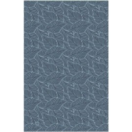 FRAAS Cuddly Cotton Blanket - Bedspread - Throw - Blanket with Leaves Design - C02 Neutral - Size 130 x 200 cm Navy