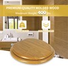 Angel Shield Durable Wood Veneer Natural Toilet Seat Metal Hinged