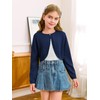 Girls Long Sleeve Bolero Cardigan Sweater Kids Cute Button Knit