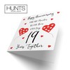 Hunts England - 19th Wedding Anniversary Card - 19 Years