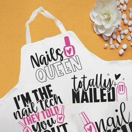 Nail Tech Gift For Women Nail Technician Apron Nails Queen Apron Manicurist Graduation Gift Nail Boss Gift (Nails Queen Apron)